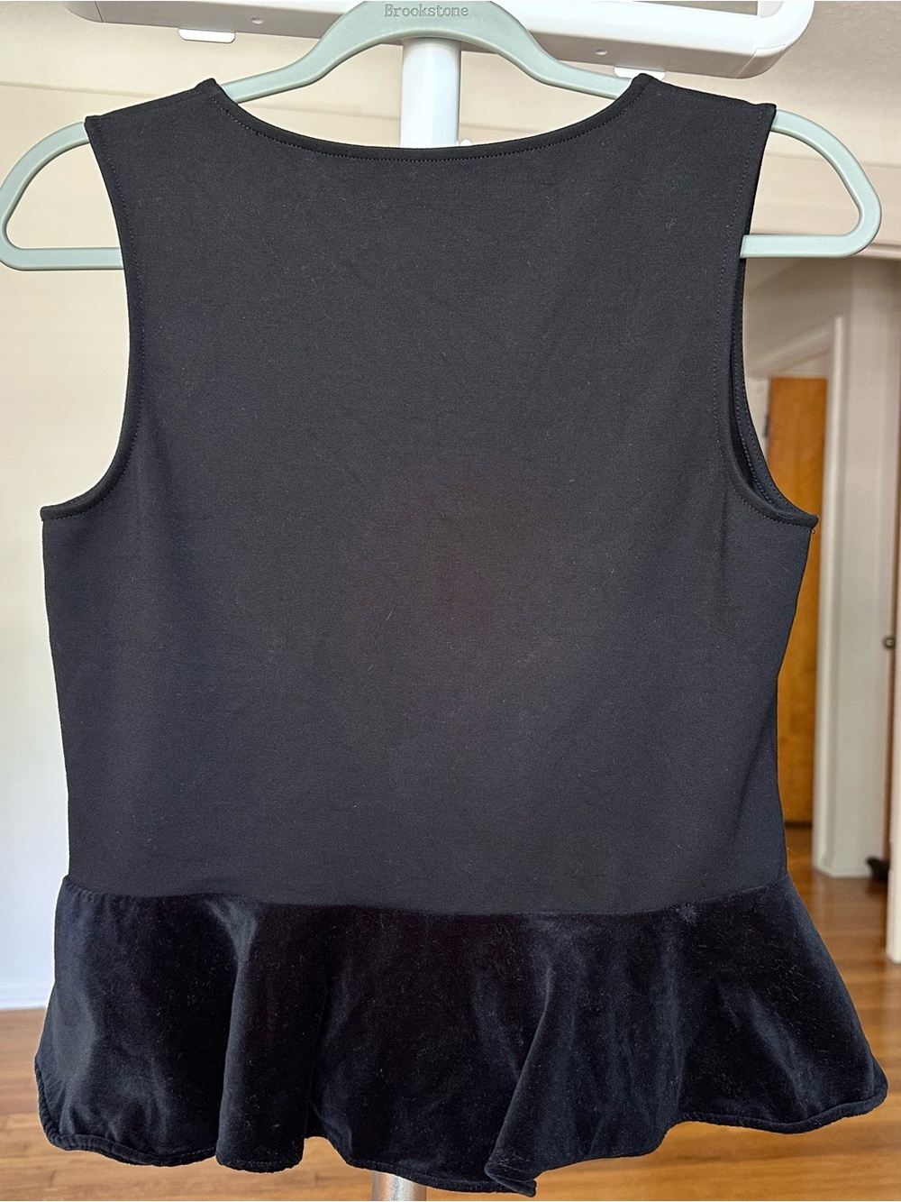 J. Crew Black V-Neck Peplum Camisole with Velvet Flounce XS - Picture 12 of 13